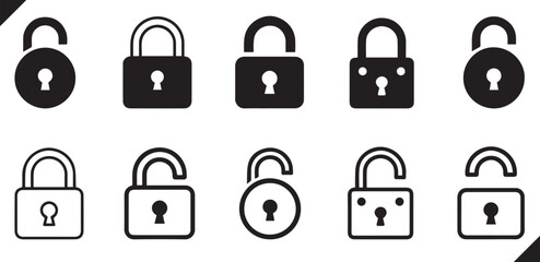 lock icon collection set locked icon symbol unlocked sign , security icon . open and closed  © Emran