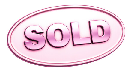 Highlight product sale oval sold sign marketing label badge