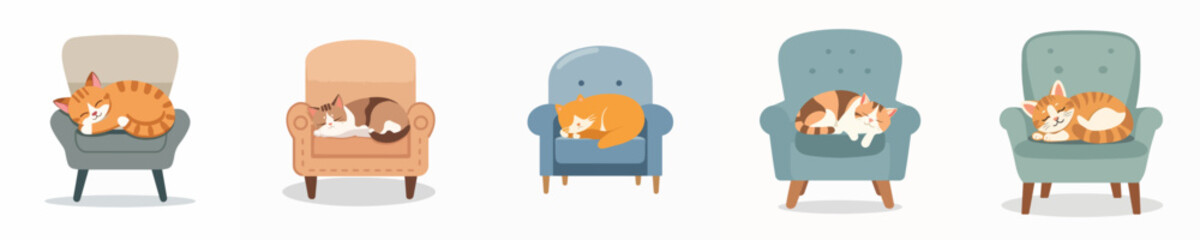 cat vector sleeping on a chair