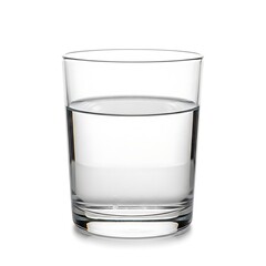 A clear glass filled with water, showcasing the transparency and purity of the liquid isolated on transparent background, isolated on white background, illustration