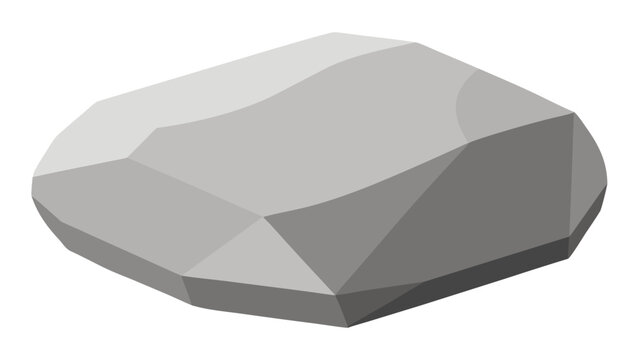 A flat, minimalistic vector illustration of a three-dimensional hexagonal gemstone with smooth, polished facets