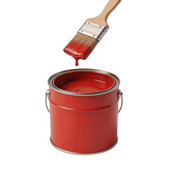 Red Paint Can with Brush