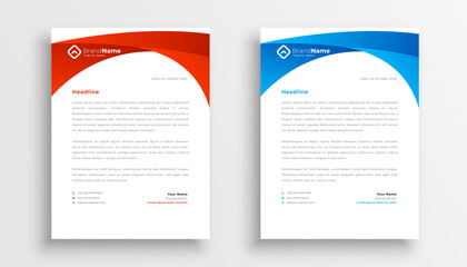 Obraz premium red and blue professional letterhead layout a formal document