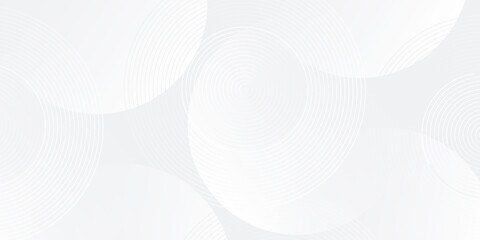 White geometric abstract background overlap layer on bright space with lines effect decoration. Modern graphic design element circles style concept for banner, modern vector arts © ilham
