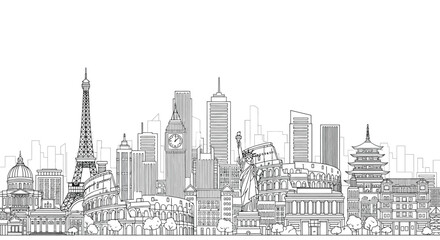 Fototapeta premium sketch of the city of london