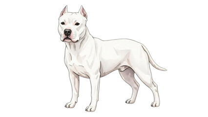 Obraz premium White dog with black background and white outline front image is an.