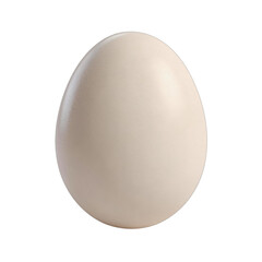 Single white egg on white background