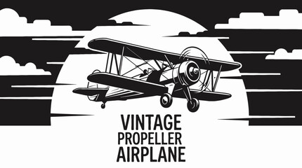 vintage propeller airplane aircraft aviation flight across sunset sky clouds at medium altitude over glowing horizon showing transport travel aerospace engine wing © Ethan