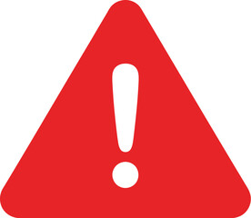 Red warning sign with exclamation mark