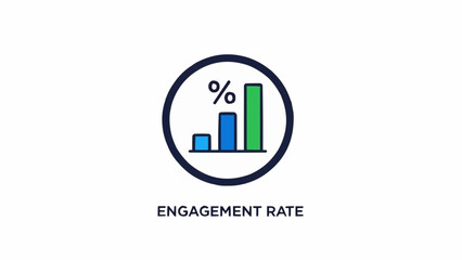Obraz premium Engagement rate statistics graph symbol.