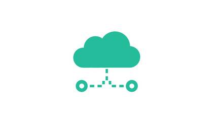 Obraz premium Cloud Network Connection Icon. Digital Data Transfer, Synchronization Service, and Computing Technology Concept.