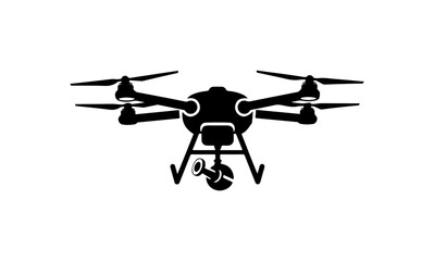 Modern Quadcopter Drone with Camera - Minimalist Vector Design