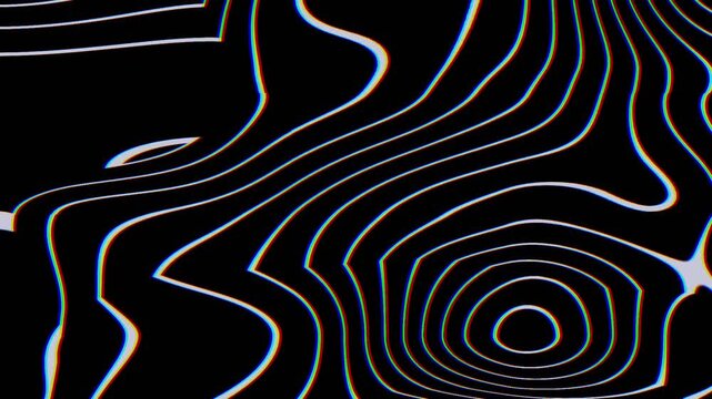 Abstract Black and White Wavy Lines Background Animation