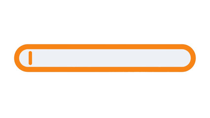Obraz premium Empty Search Bar UI Element with Orange Outline and Blinking Cursor. Isolated Graphic Input Field for Web Design and App Navigation.