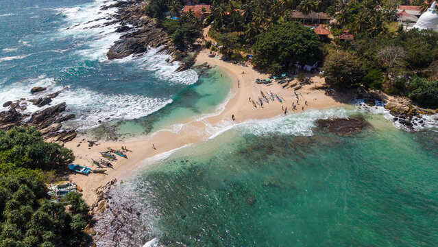 Blue beach in Dikwella Sri Lanka