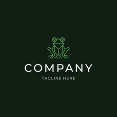 Frog line art logo with simple curves symbolizing agility and renewal.