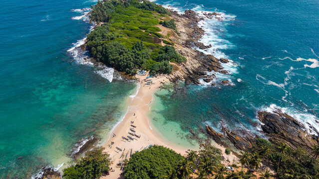 Blue beach in Dikwella Sri Lanka