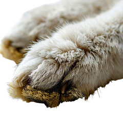 Close up of dog paw with its paw on it back paws.