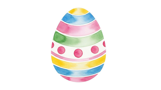 Watercolor easter egg on black background with the words happy easter written.