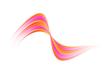 Curving abstract form with bright orange and pink gradients