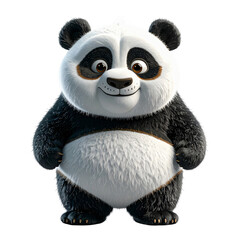 Black and white panda bear sitting on black surface with its arms.