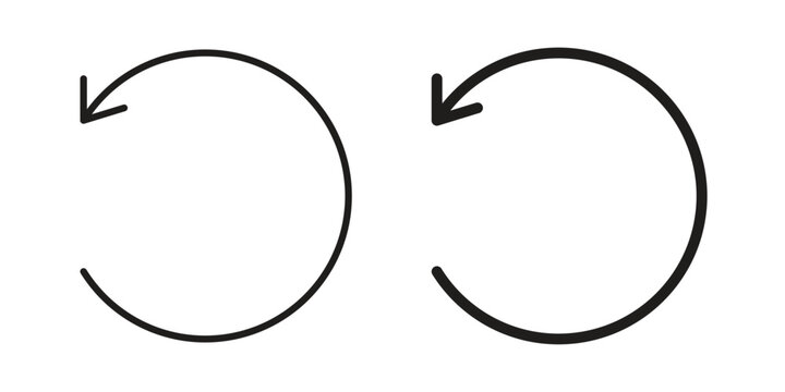 Reset icon in black line style set. logotype designs