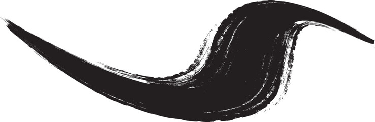 Grunge brush stroke banner with rough edges- abstract paint stroke for typography overlay. Swirl brush stroke strip for web header or cover design. Textured element for design template , social media. © miloje