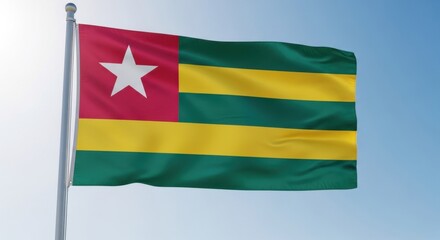Obraz premium Togo Flag Waving Outdoors