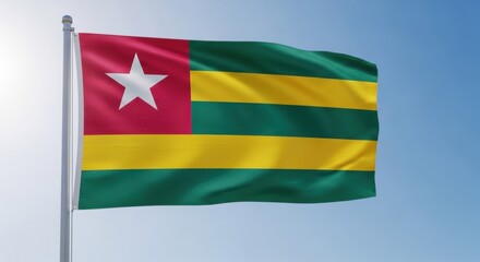 Obraz premium Togo Flag Waving Outdoors