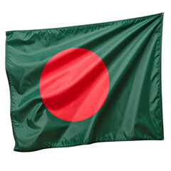 The bangladesh flag is shown in red and green with white circle.