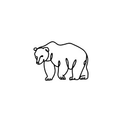Minimalist Bear Line Art Drawing