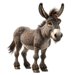 Donkey standing on top of black surface next to black background with.