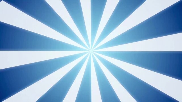 Seamlessly Looping Rotating Blue Sunburst Background Animation with Bright Radial Rays and Central Glow Effect