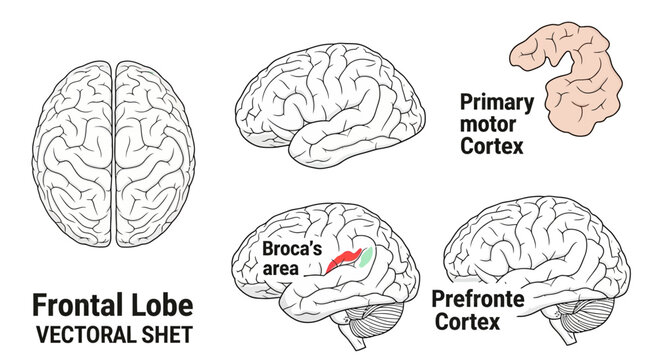 Human Brain Frontal Lobe Anatomy: Broca's Area, Motor Cortex, Prefrontal Cortex
