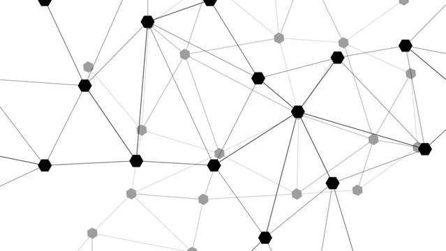 Vector Connected abstract digital network with nodes and lines, signifying the intricate interconnectedness of modern data and communication. Digital connectivity in high tech concept. 