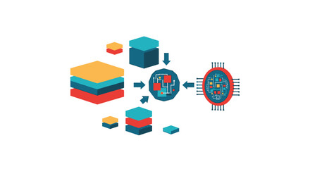 Complex AI technology illustrating data processing, algorithmic analysis, and machine learning architecture for advanced digital transformation and intelligent system development