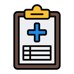 Obraz premium Medical Report Filled Line Icon Vector, HIV AIDS Awareness and Medical Healthcare Symbol for Hospital and Campaign Design