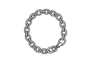 Chain Link Bracelet Illustration Simple Design.