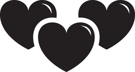 hearts group coperation icon illustrator design 