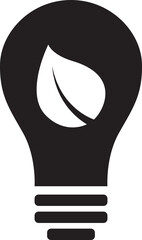 light bulb leaf nature logo icon illustrator design 