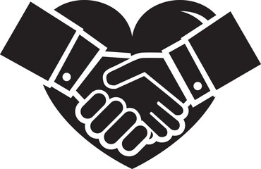 shake hands heart cooperation love icon illustrator design icon illustrator design 