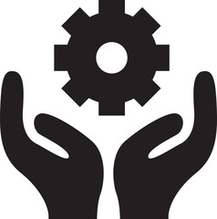 hand gear icon illustrator design 