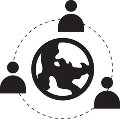 world people human connection icon illustrator design 
