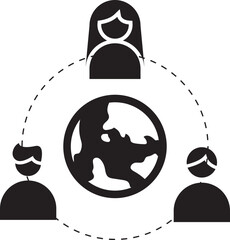 world people human connection icon illustrator design 