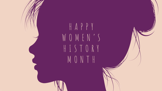 Women's History Month. Women and icon. Great for cards, banners, posters, social media and more. Women's History month is observed every year in March banner design