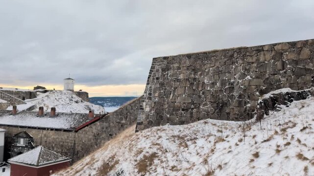 Videos from Fredriksten Festning Fortress in Halden Norway with snow in winter times. shot in 60fps this clip 23,976 fps slowmotion so you can decide how you want it.