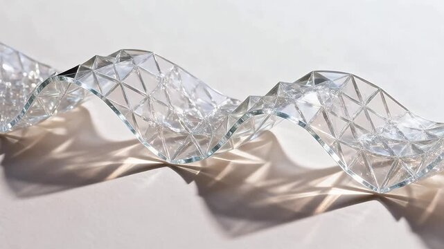 Transparent geometric crystal structure with light refraction on light surface