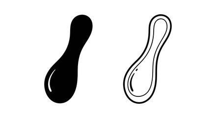 Minimalist black and white drop shape design elements for modern graphics Vector