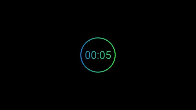one minute countup animation, one minute circle countdown timer video from 0 to 60 second on transparent background,1 minute timer counts hours minutes seconds in 60 seconds in 4k with alpha channel