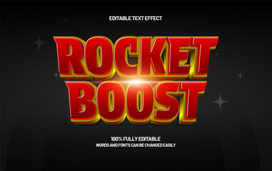 Rocket Boost Editable Text Effect - Cosmic Neon Typography for Space and Fantasy Design © AlzamAmani